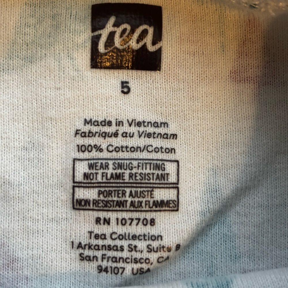 Tea Collection Red and Green Trees 100% Cotton Pajama Set Sz 5 - Picture 3 of 6